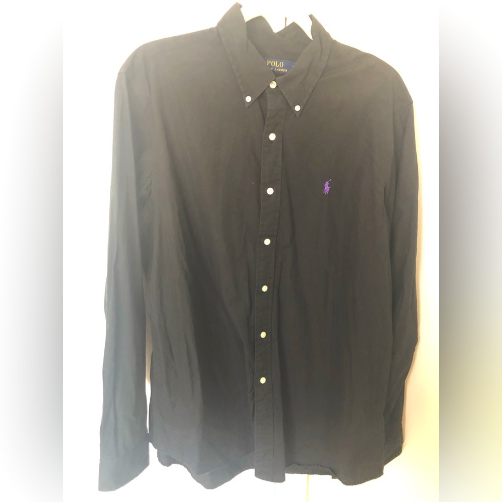 Black Long Sleeve Size XL For Men Button-down Top